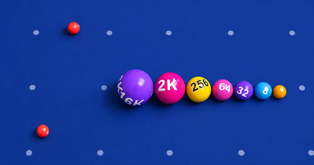 Ball 2048 arenasında bir zincir oluşturan renkli, numaralı toplar